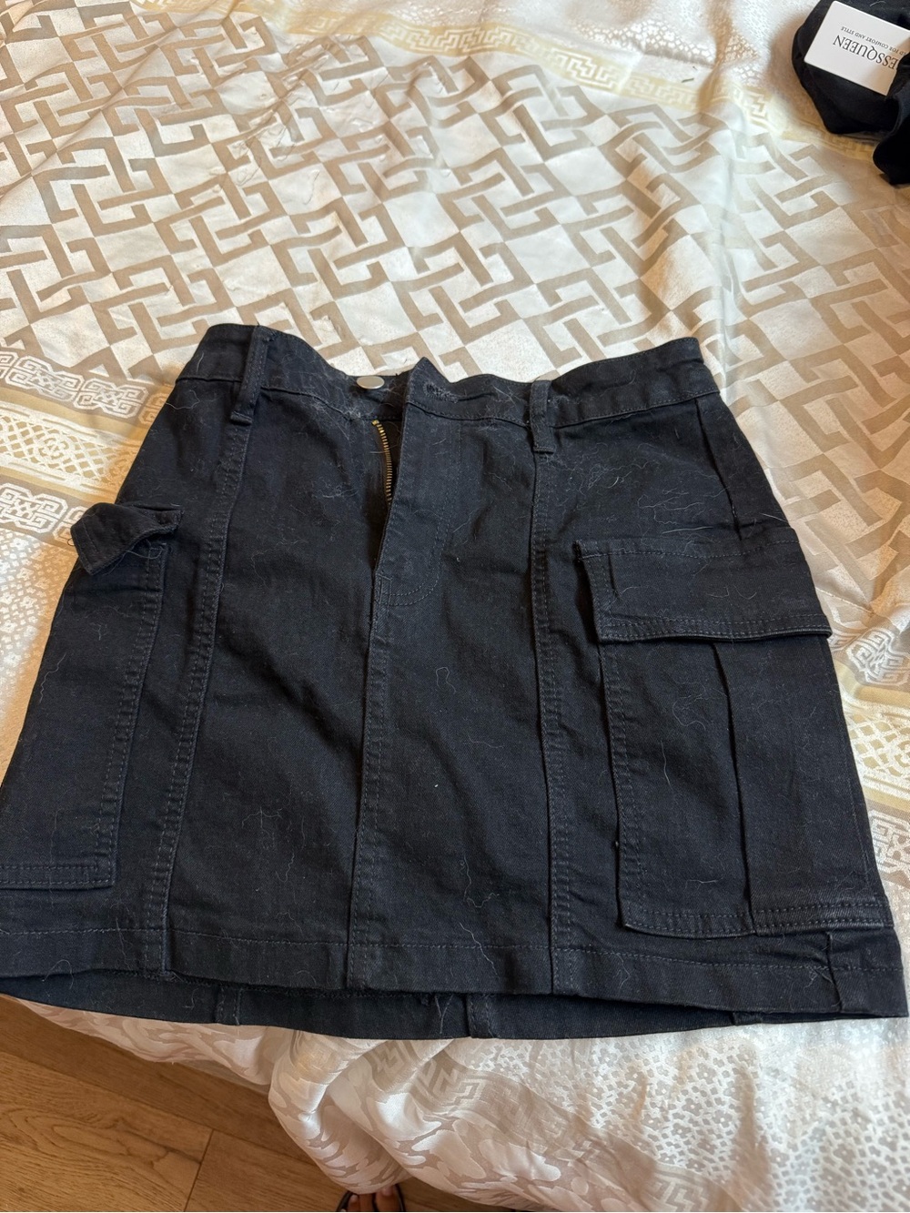 Windsor Black Cargo Mini Skirt